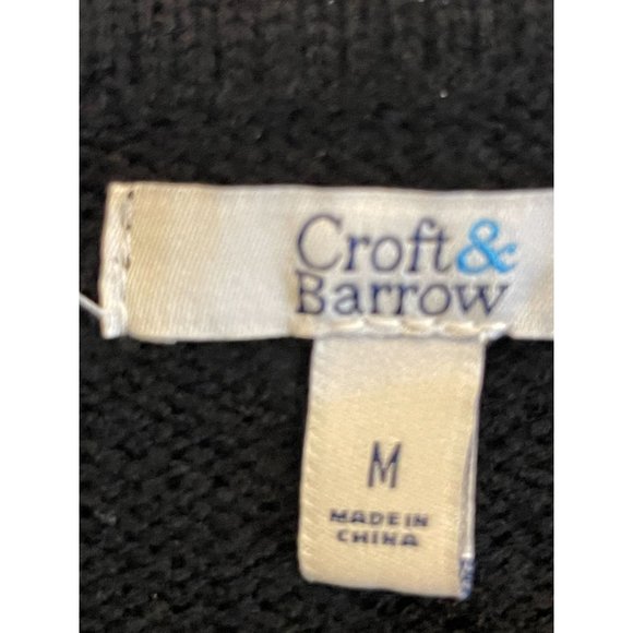 Croft & Barrow Womens Christmas Tree Sweater Round Neck Long Sleeve Black Size M - Picture 7 of 9